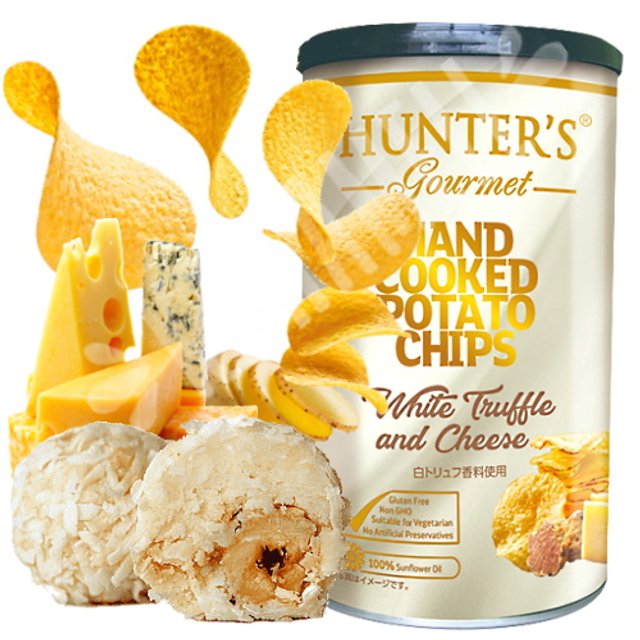 Hand Cooked Potato Chips White Truffle & Cheese Hunter`s Snack Dubai  