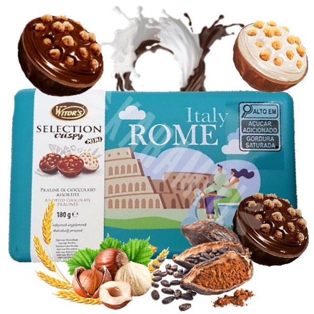 Bombons Chocolate Sortidos Witor´s - Caixa Temática Rome - Itália