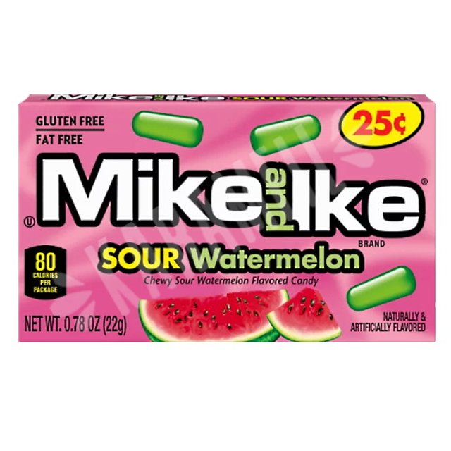 Balas Mike And Ike Flavored Candy - Sour Watermelon - Importado EUA