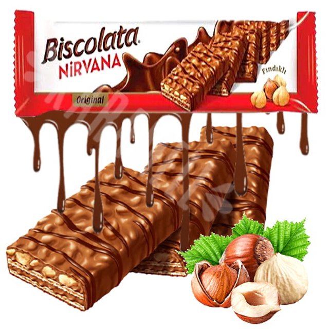 Biscoito Wafer Biscolata Nirvana Hazelnut Chocolate - Turquia