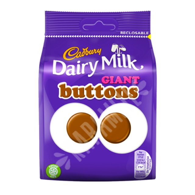 Giant Buttons Cadbury - Bombons de chocolate - Inglaterra