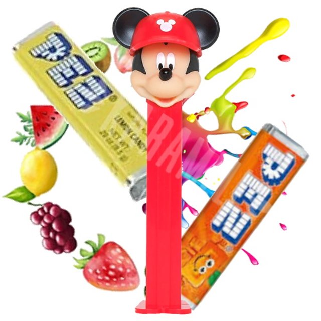 Pez Dispenser Mickey Mouse Disney - Pastilhas Frutadas - EUA