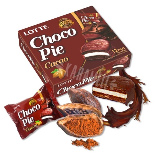 Alfajor Chocolate Cacau - Choco Pie Cacao Lotte - Coréia do Sul