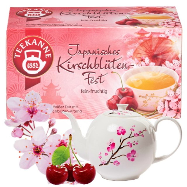Chá Branco sabor Cereja e Flores de Cerejeira - Teekanne - Alemanha
