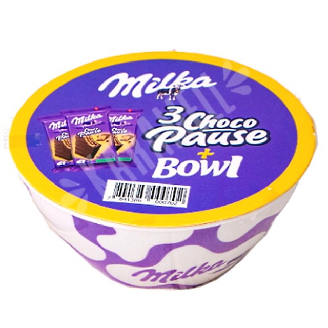 Chocolate Milka 3 Choco Pause + Bowl - Importado Uruguai