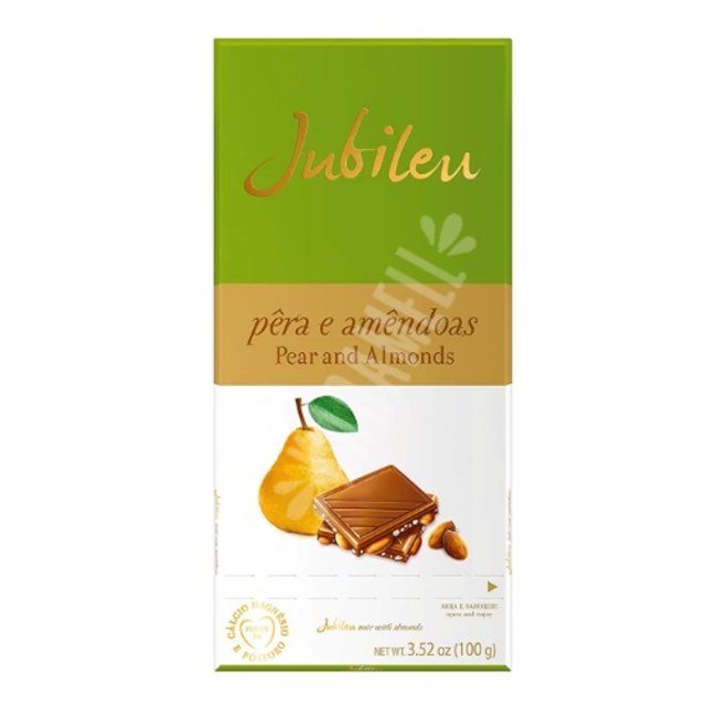 Barra Chocolate ao Leite Jubileu - Pera e Amêndoas - Portugal