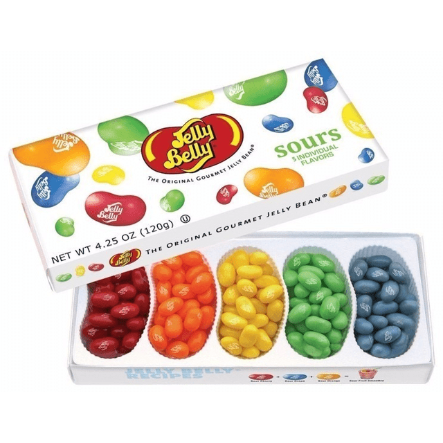 Jelly Belly Sours Gift Box 5 Sabores - ATACADO 6X - Importado USA