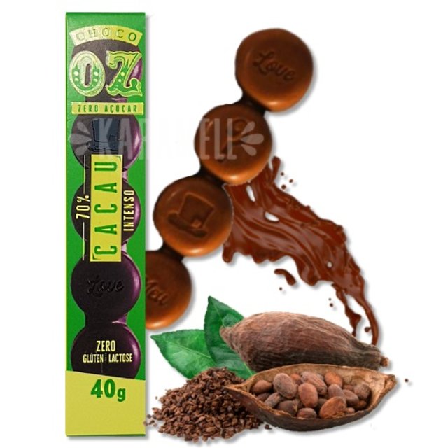 Chocolate 70% Cacau Intenso Zero Açucar - Choco Oz