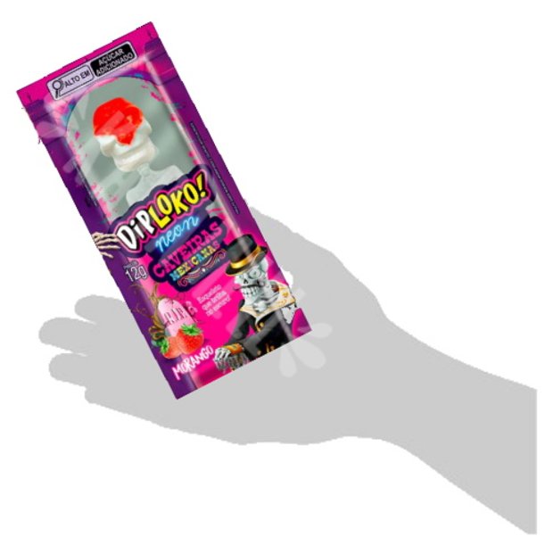 Pirulito Dip Loko Neon Caveiras Mexicanas Morango - Importado ...