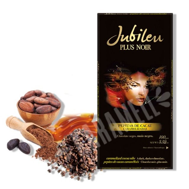 Barra Chocolate Amargo Jubileu - Pepitas de Cacau Caramelizadas - Portugal