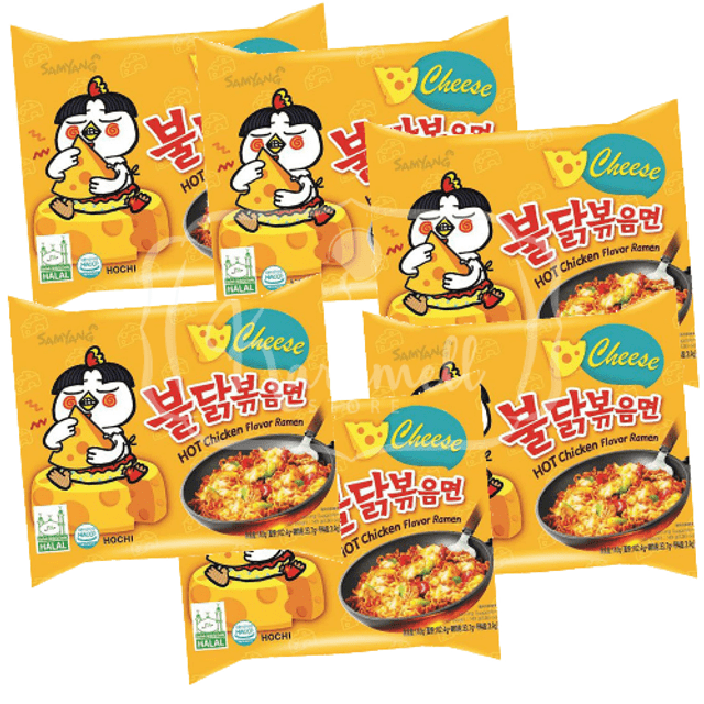 Lamen Miojos Importados  Samyang- ATACADO 6x -Hot Chicken Flavor Ramen Cheese - Sabor Queijo