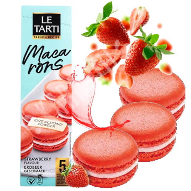 Macarons Strawberry - Biscoito Le Tarti - Importado Rússia