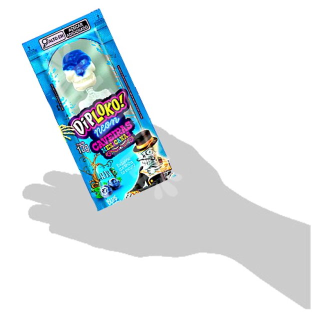 Pirulito Dip Loko Neon Caveiras Mexicanas Blueberry - Importado ...