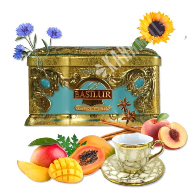 Chá em Lata Basilur - Treasure Turquoise - Importado Sri Lanka