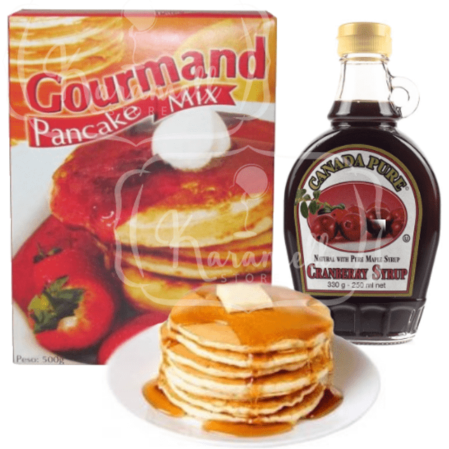 Kit 2 Itens Gourmet - Pancake Mix + Maple Cranberry Syrup - importado