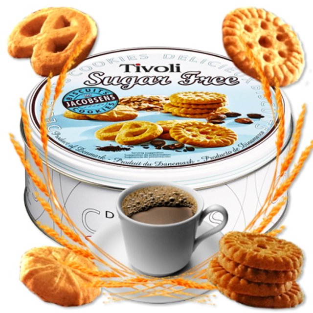 Biscoito Amanteigado Sugar Free Cookie - Tivoli - Importado Dinamarca