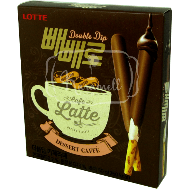 Lotte Double Dip Pepero - Cafe Latte - Importado da Coreia