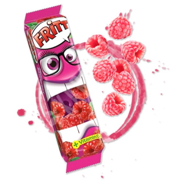 Bala Mastigável Raspberry Chewy Candy - Fritt - Importado Polônia