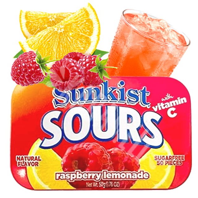 Balas Sunkist Sours Raspberry Lemonade - Big Sky - Canadá