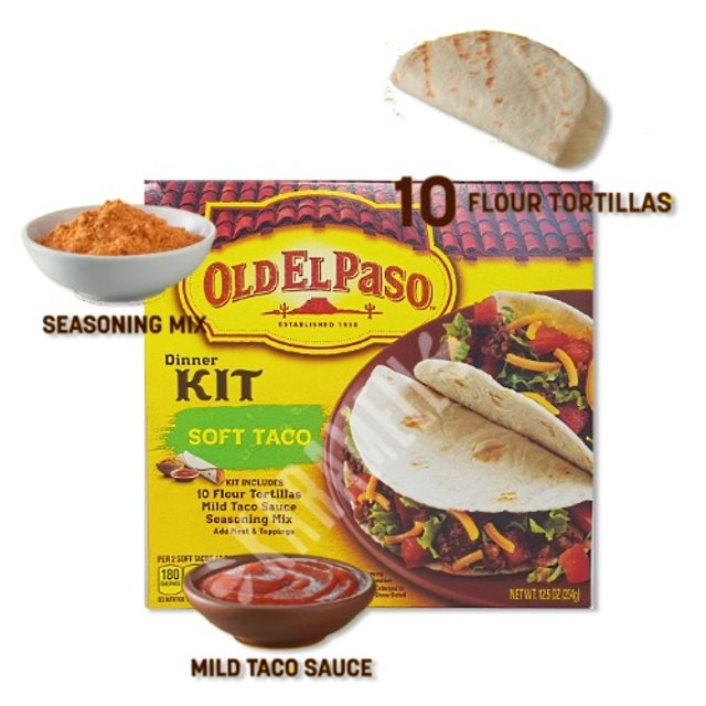 Kit 3 Old El Paso - Tortilla & Molho & Tempero -  EUA