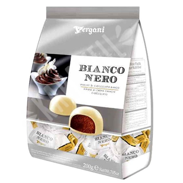 White Chocolate Pralines Bianco Nero - Importado Itália