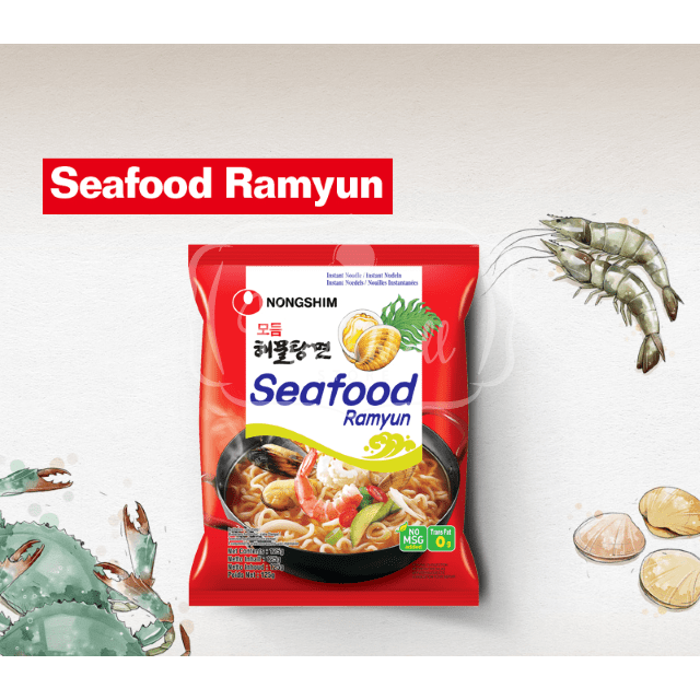 Nongshim Seafood Ramyun - Lamen Frutos do Mar - Importado da Coreia