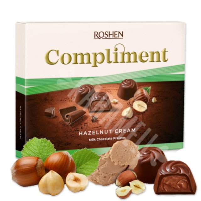 Bombons Hazelnut Cream Premium Compliment - Roshen - Importado Hungria