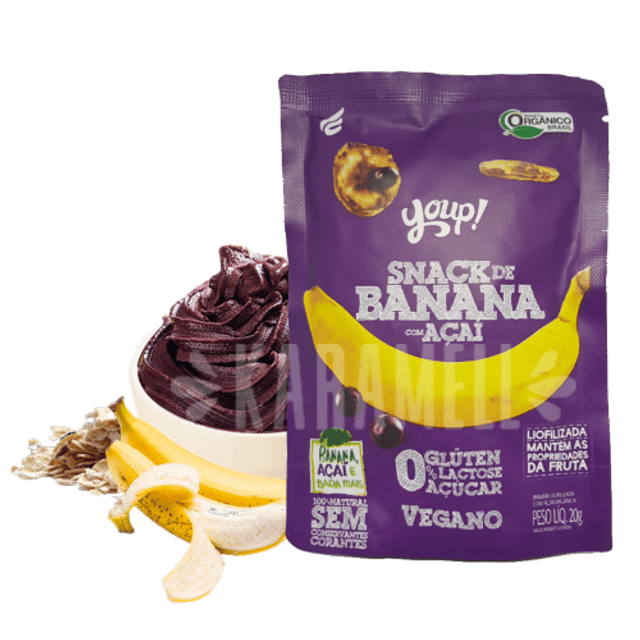 Snack de Banana Liofilizado com Açai - Vegano - Youp