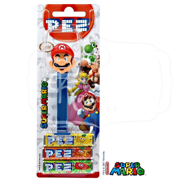 Pastilhas PEZ Super Mario - Pastilhas + Dispenser - Importado Hungria