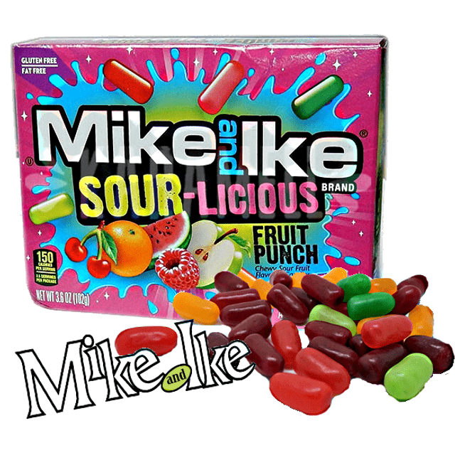 Mike and Ike Sour Licious - Fruit Punch - Importado USA
