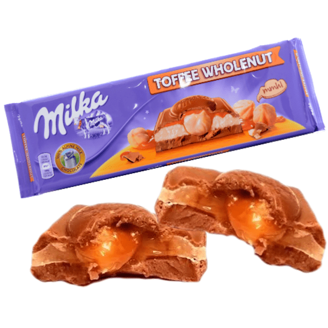 Milka Toffee Wholenut 300g - ATACADO 12 Chocolates - Importado da Alemanha