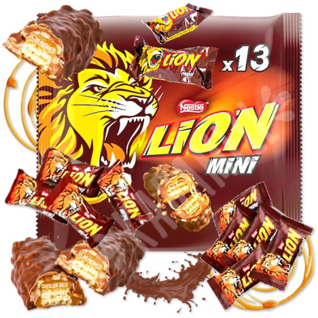 Lion Mini Nestle 234g - Chocolate ao Leite com Wafer e Caramelo - EUA