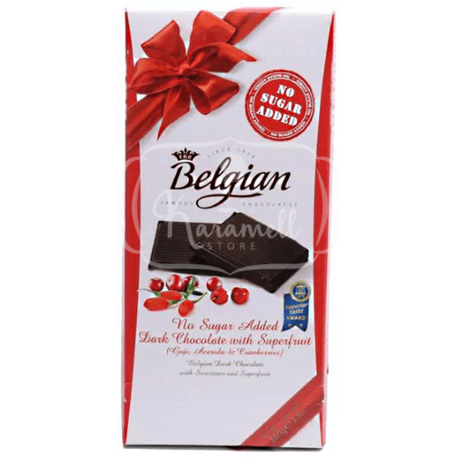 Belgian Dark Chocolate Superfruit - Sem Açúcar - Importado da Bélgica