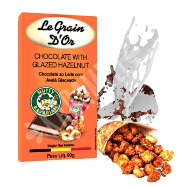 Chocolate Leite Nutty Bavarian Avelã Glaceada - Le Grain D'or - Bélgica