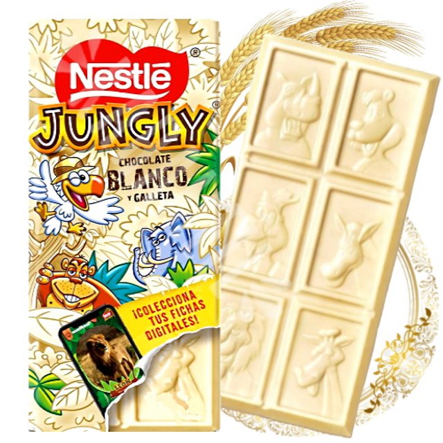 Chocolate Jungly Blanco com Biscoito Nestle - Espanha