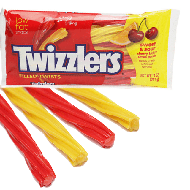 Twizzlers Filled Twists Sweet & Sour Candy - Citrus e Cereja - Importado dos Estados Unidos