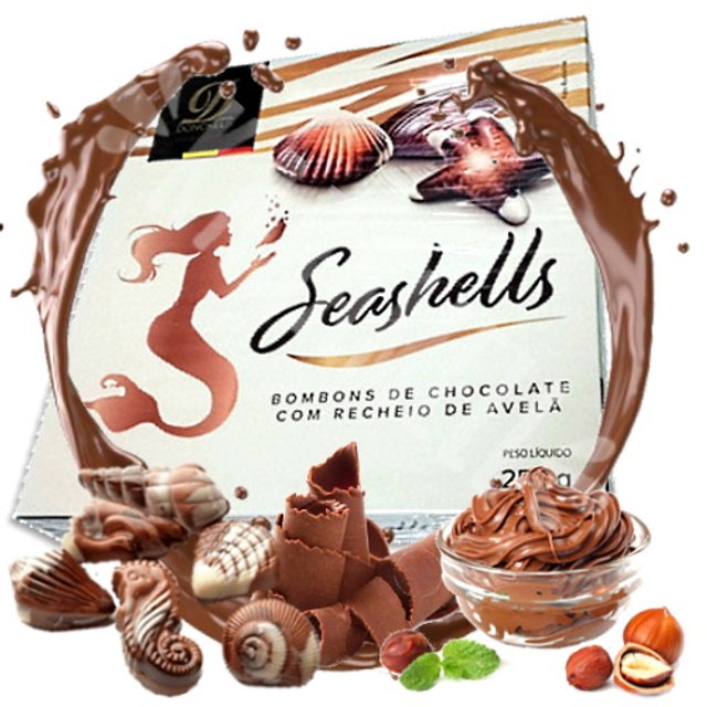 Bombom Seashells Hazelnut - Donckels - Importado Bélgica