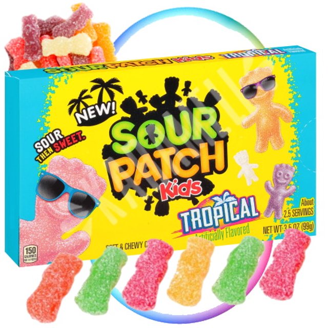 Balas Sour Patch Kids Tropical Soft Chewy Candy - Importado México