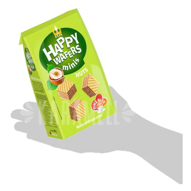 Biscoitos Wafers Minis Nuts - Happy - Importado Polônia