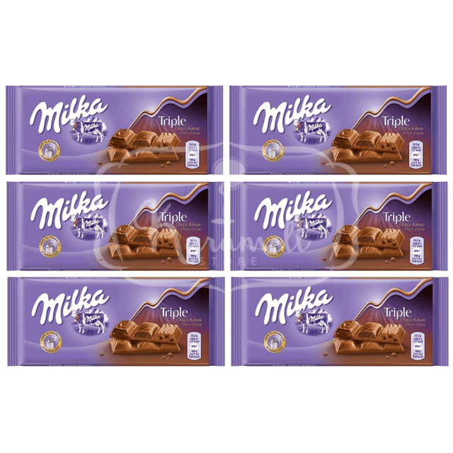 Milka Triple Choco Cocoa - Calda de Chocolate, Crocantes e Mousse - ATACADO 6 Chocolates -  Importado