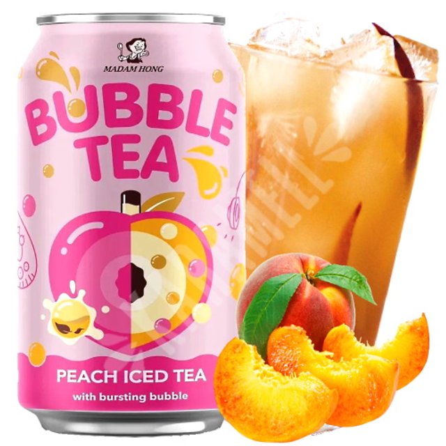 Chá Bubble Tea Peach Iced Tea Madam Hong - Importado