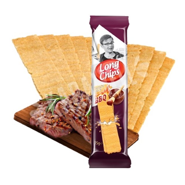 Snack de Batata Long Chips Frontera - Sabor Churrasco - Letônia