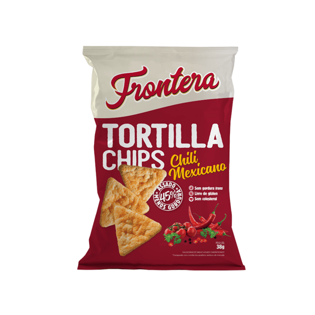 Salgadinhos Tortilla Chips sabor Chili Mexicano - Frontera