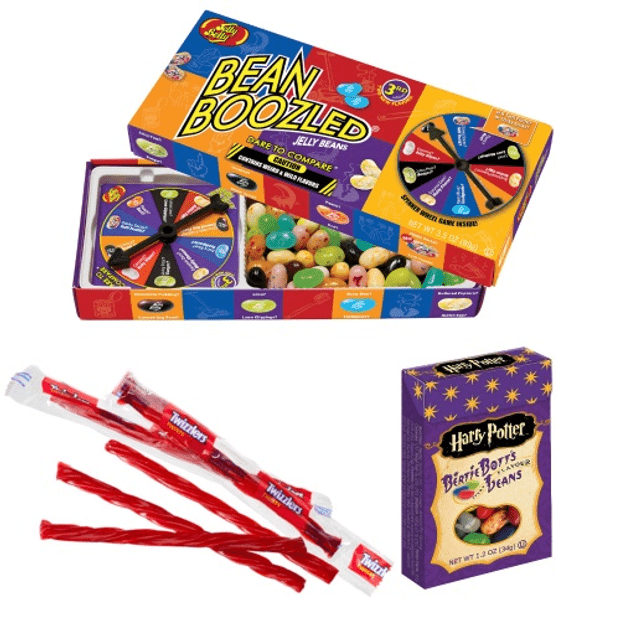 KIT 3 ITENS Roleta Boozled Feijoezinhos Potter 10 Twizzlers