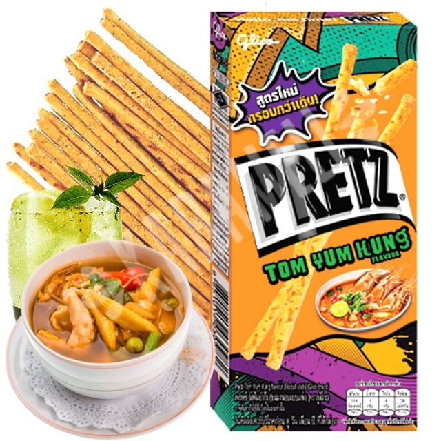 Pretz sabor Tom Yum Kung Biscoito Glico - Importado Tailândia