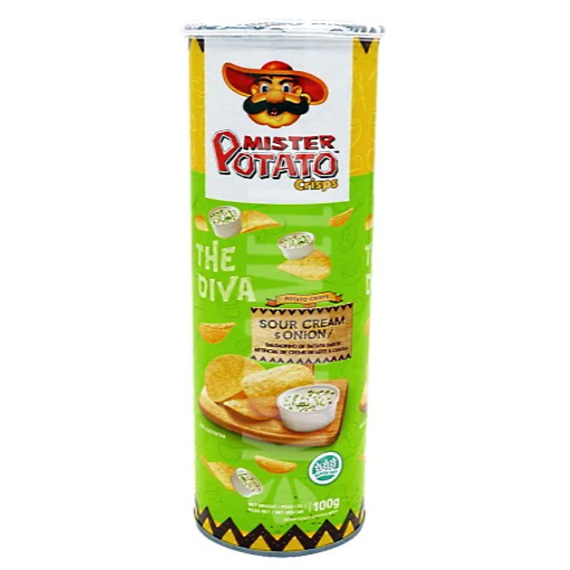 Salgadinho Mister Potato Crisps The Diva Sour Cream & Onion - Malásia