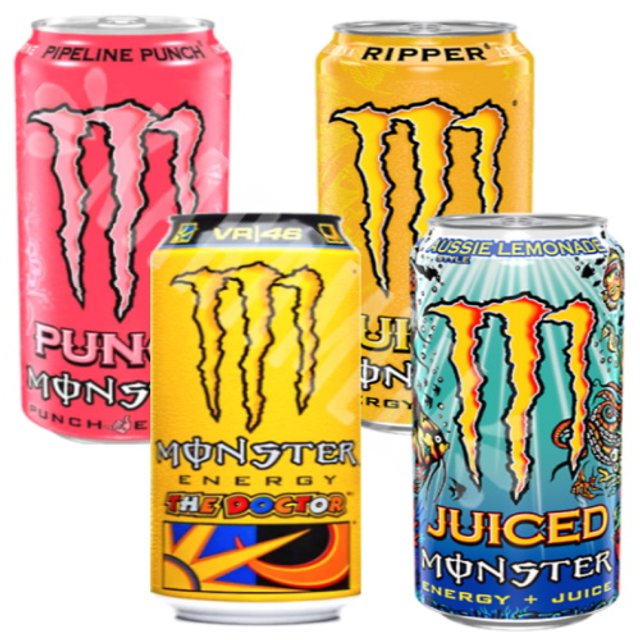 Kit Box Bebida Monster Energy 4 Edições - Importado Irlanda