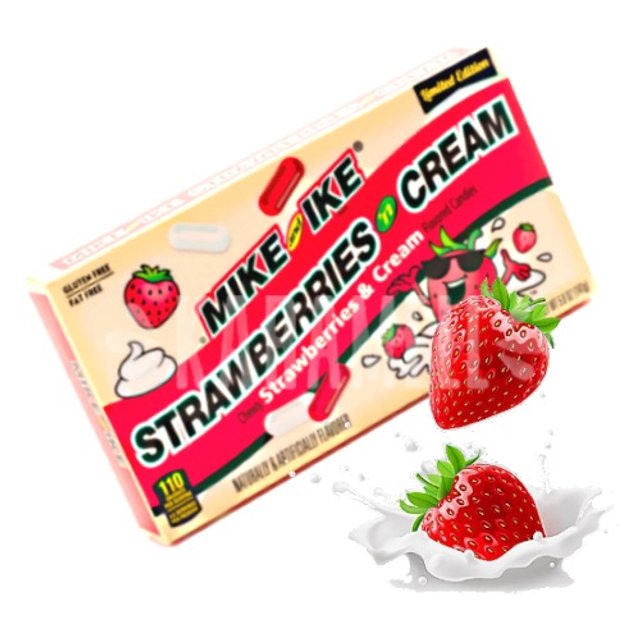Mike and Ike - Strawberries and Cream 141g - Importado USA