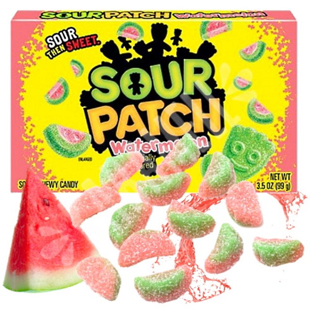 Balas Sour Patch Kids Watermelon Soft Chewy Candy - Importado México