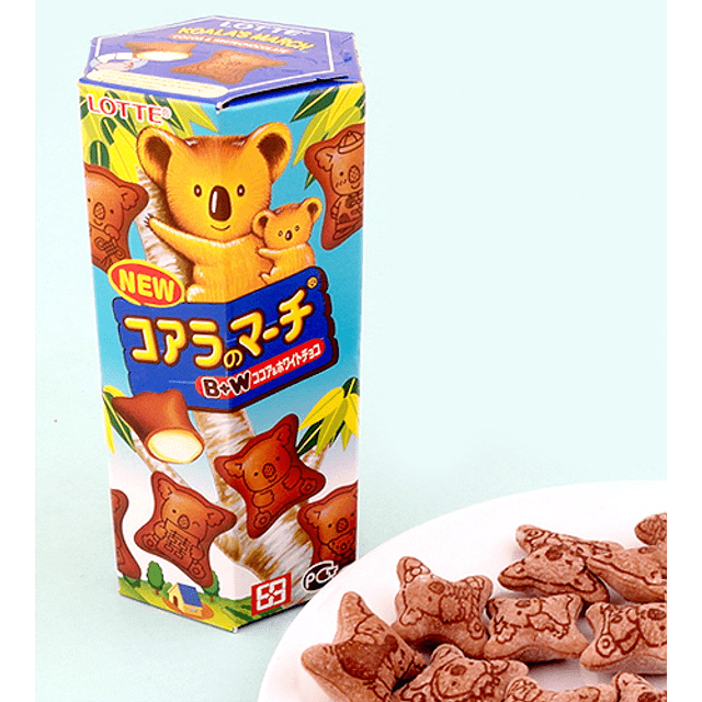 Doces Importados da Coreia - Lotte Koala White Chocolate - Biscoito Koala